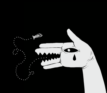 Illustration d'une main mençante, ressemblant à un loup. Par CDD20 / https://pixabay.com/fr/illustrations/main-loup-les-dents-des-larmes-5787654/
